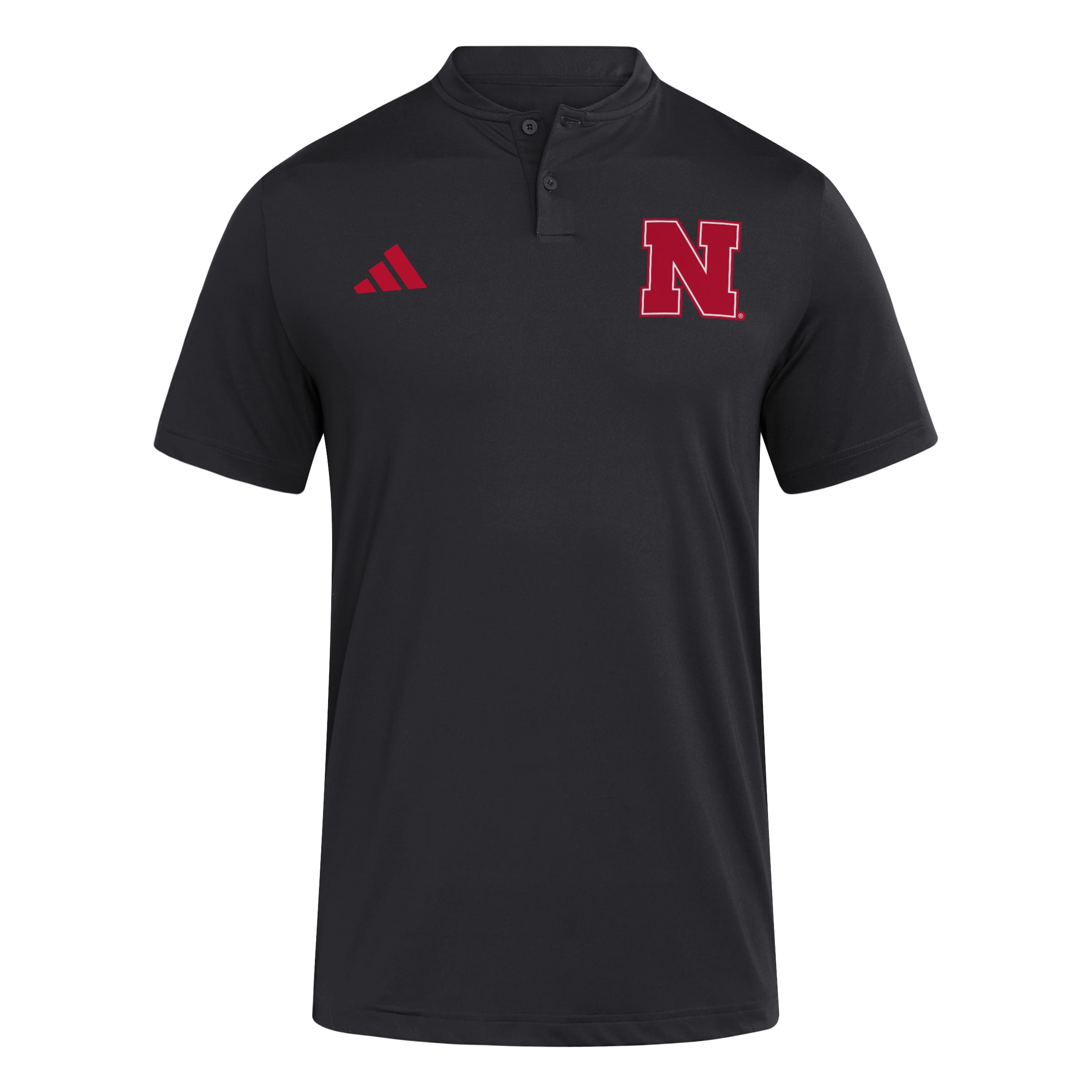 Black Adidas Iron N Ultimate365 Sport Collar Polo - Nebraska Cornhuskers