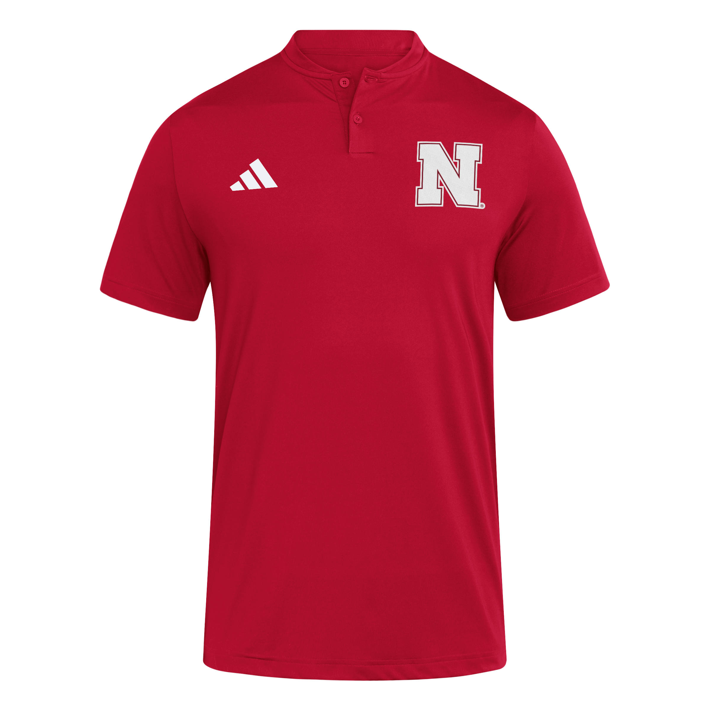 Red Adidas Iron N Ultimate365 Sport Collar Polo - Nebraska Cornhuskers