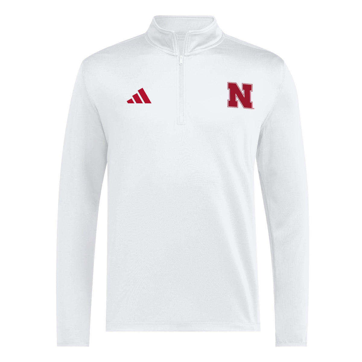 White Adidas Men's Iron N Ultimate365 Woven Fabric 1/4 Zip - Nebraska Cornhuskers