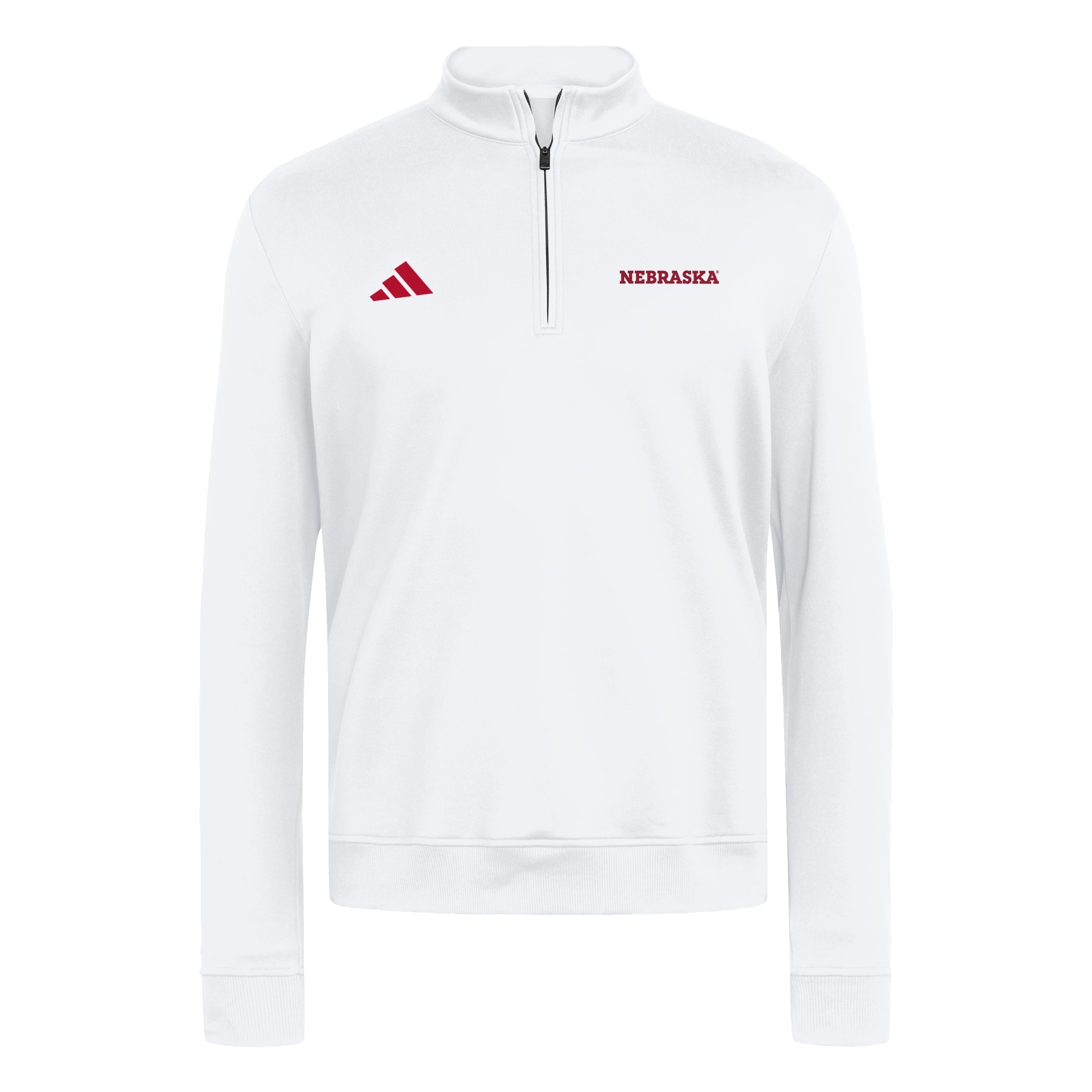 White Adidas Men's Nebraska Ultimate365 Cozy 1/4 Zip - Nebraska Cornhuskers