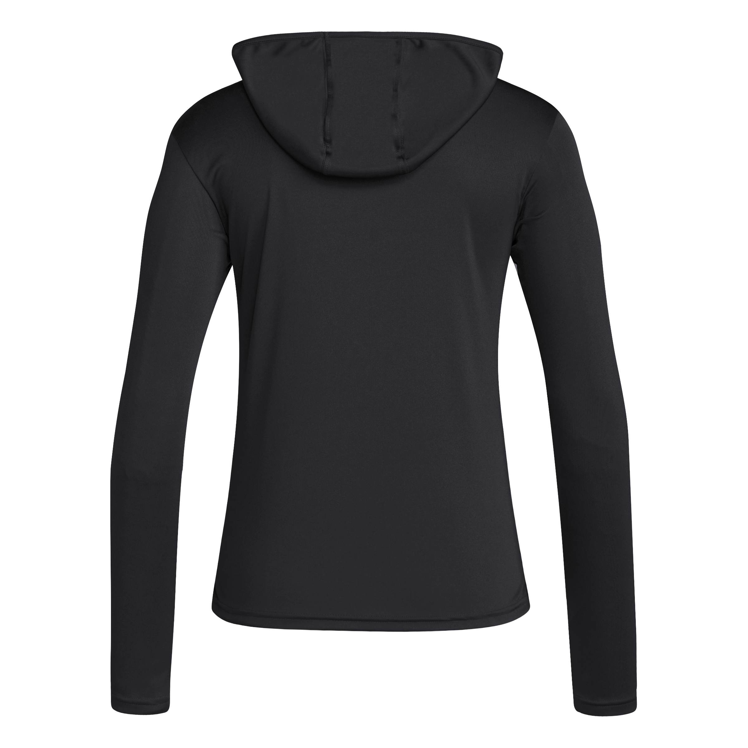 Black Adidas Women's Iron N Huskers Designed for Training Long Sleeve Hoodie - Nebraska Cornhuskers