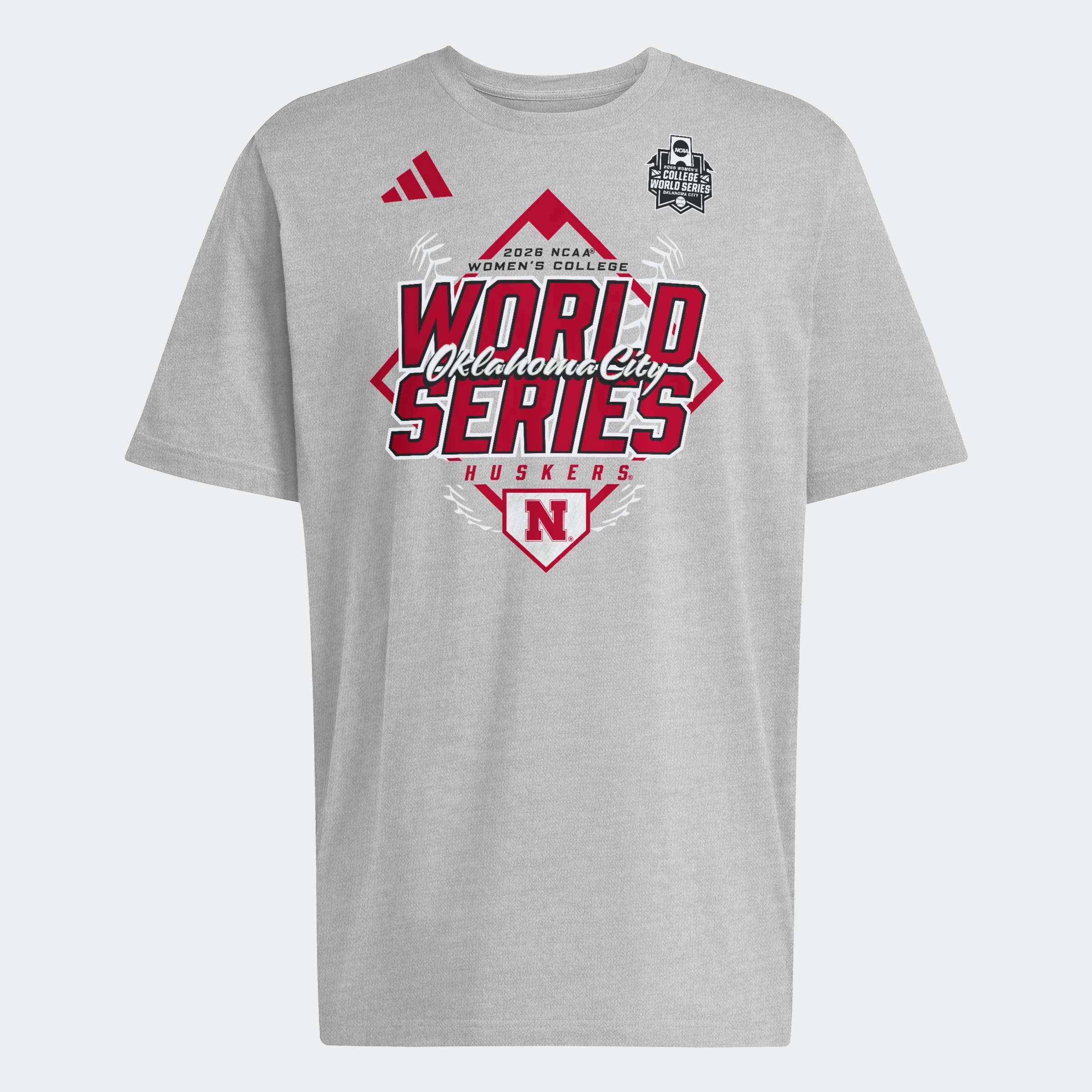 Adidas WCWS College World Series Tee Shirt - Grey