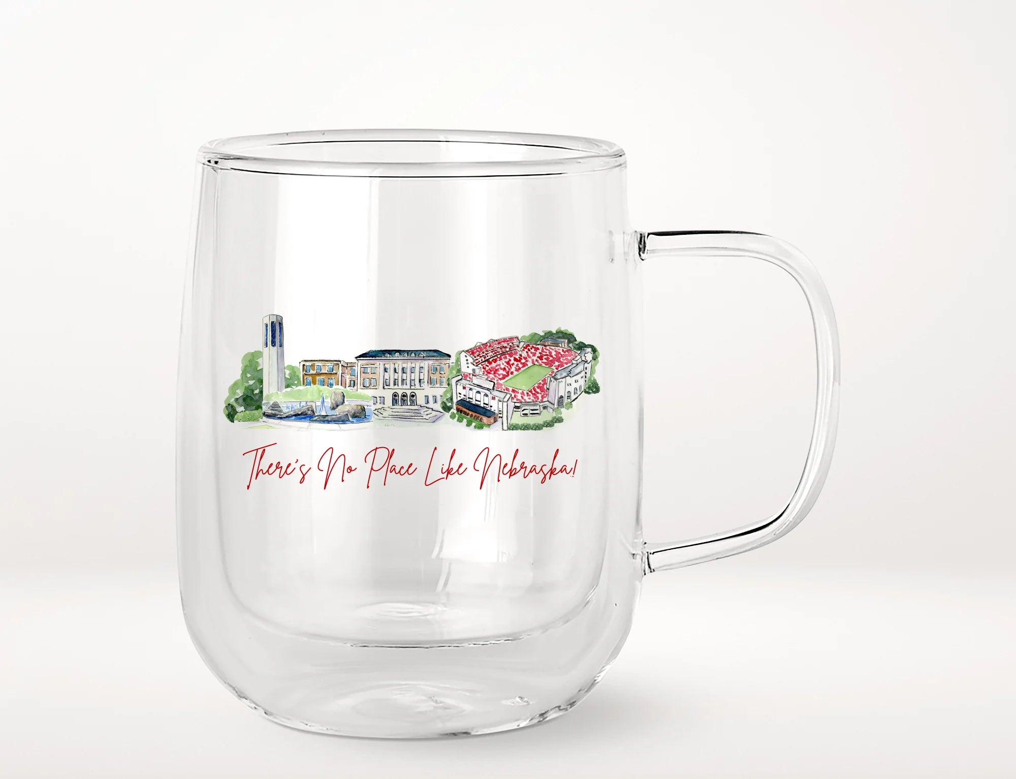 Landmark Glass Mug - Nebraska Cornhuskers
