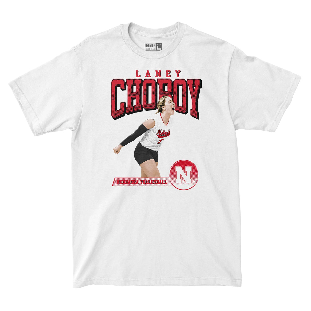 Laney Choboy NIL Exclusive Release Illustrated Tee Nebraska Volleyball