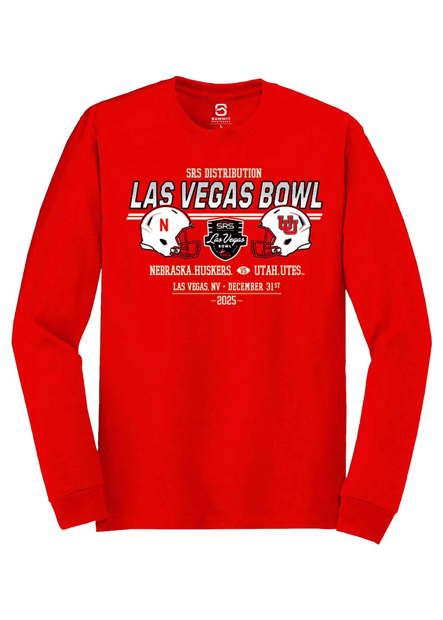 Las Vegas Bowl 2025 - Red SRS Long Sleeve Tee - Nebraska Cornhuskers