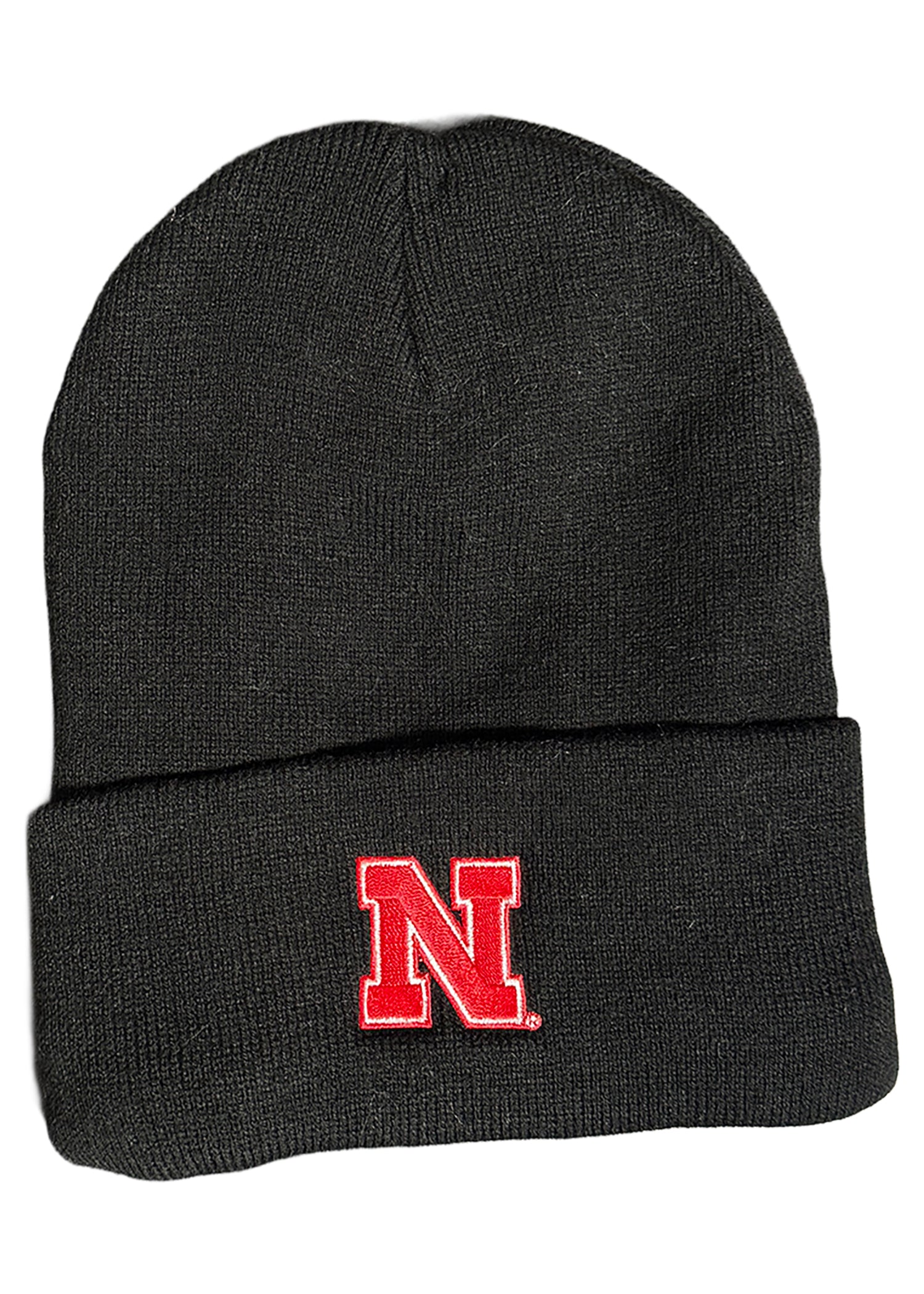 Black Fleece-Lined Cuff Beanie – Block “N”