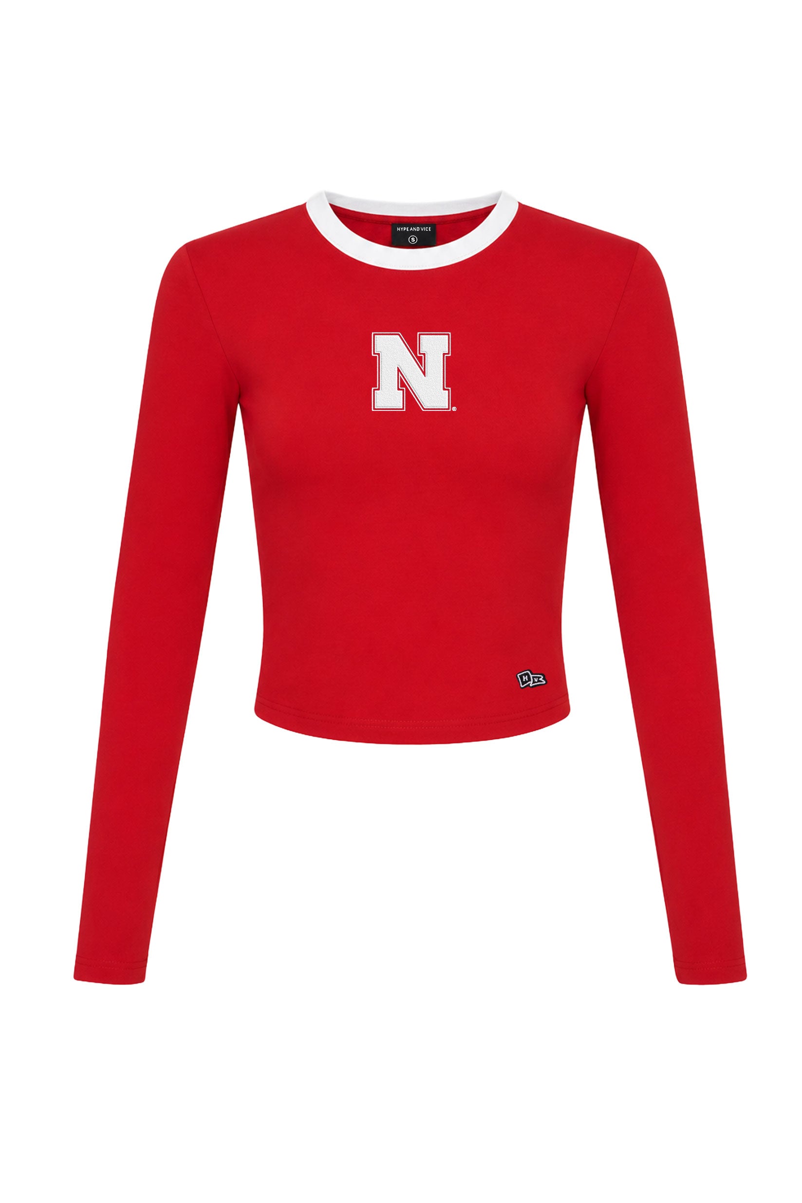 Long Sleeve Baby Tee by Hype & Vice - Nebraska Cornhuskers