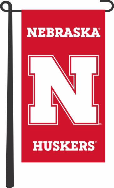 MINI Garden Flag Single Sided Silk Screened 4in x 8in Nebraska Cornhuskers