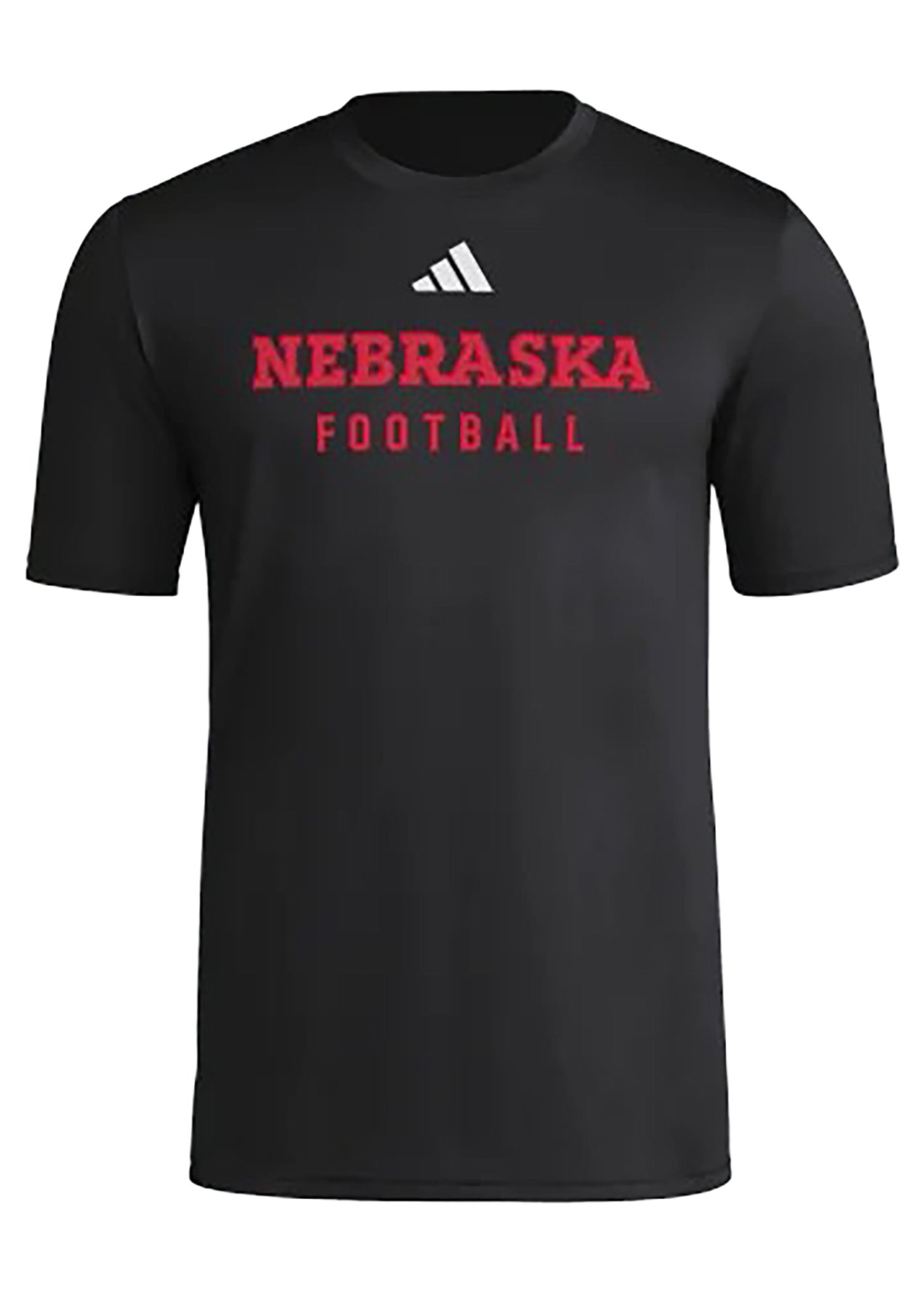 Nebraska Adidas Locker Practice Football Pregame Tee - Black