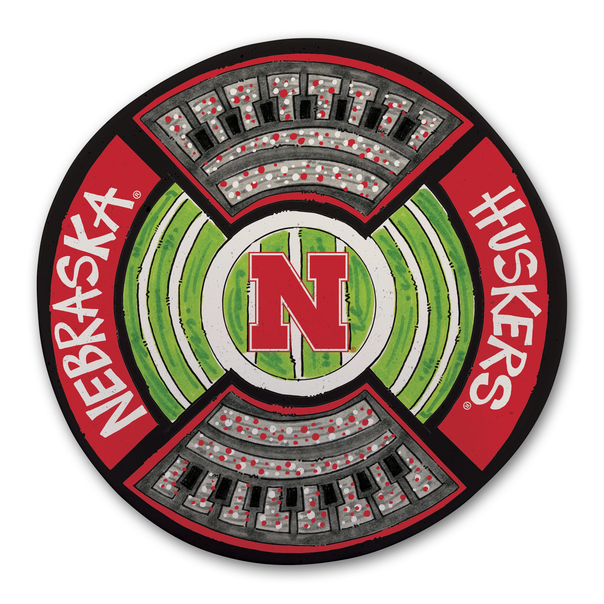 Melamine Platter 650g 13.5in - Nebraska Cornhuskers