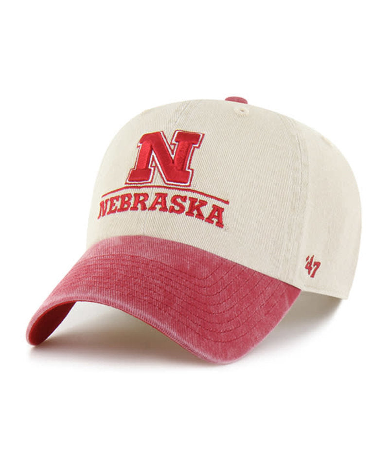 Mojave Logo Line Tt '47 Clean Up Hat, Curved Bill, Strapback - Nebraska Cornhuskers