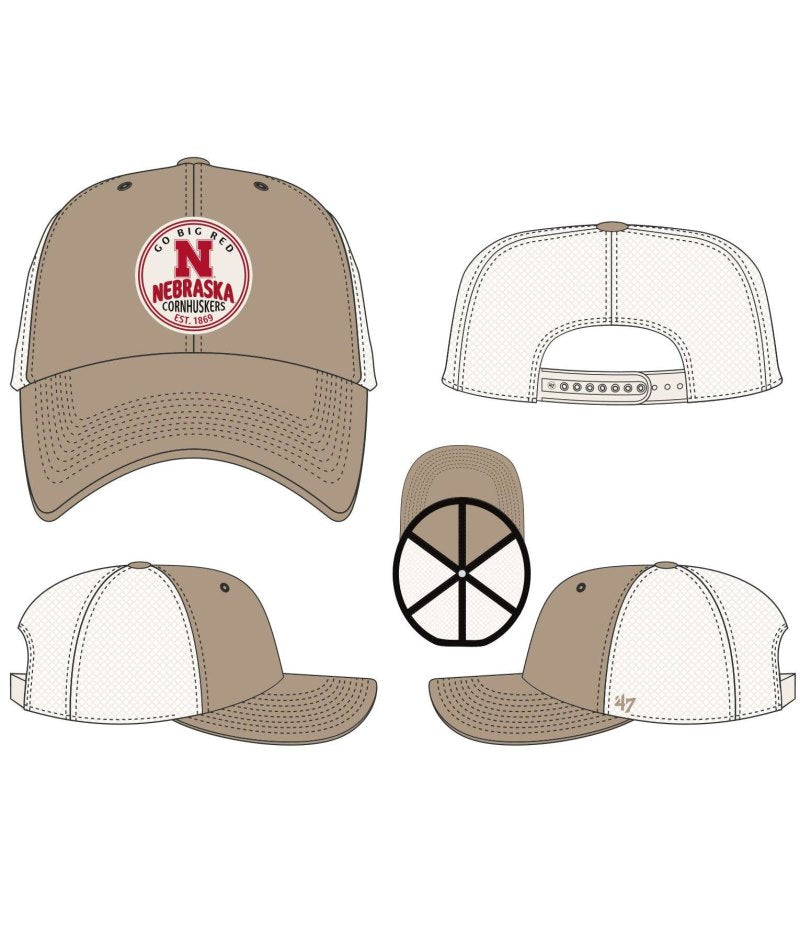 Mojave Patch Logo Line Tt '47 Clean Up Hat, Curved Bill, Snapback - Nebraska Cornhuskers