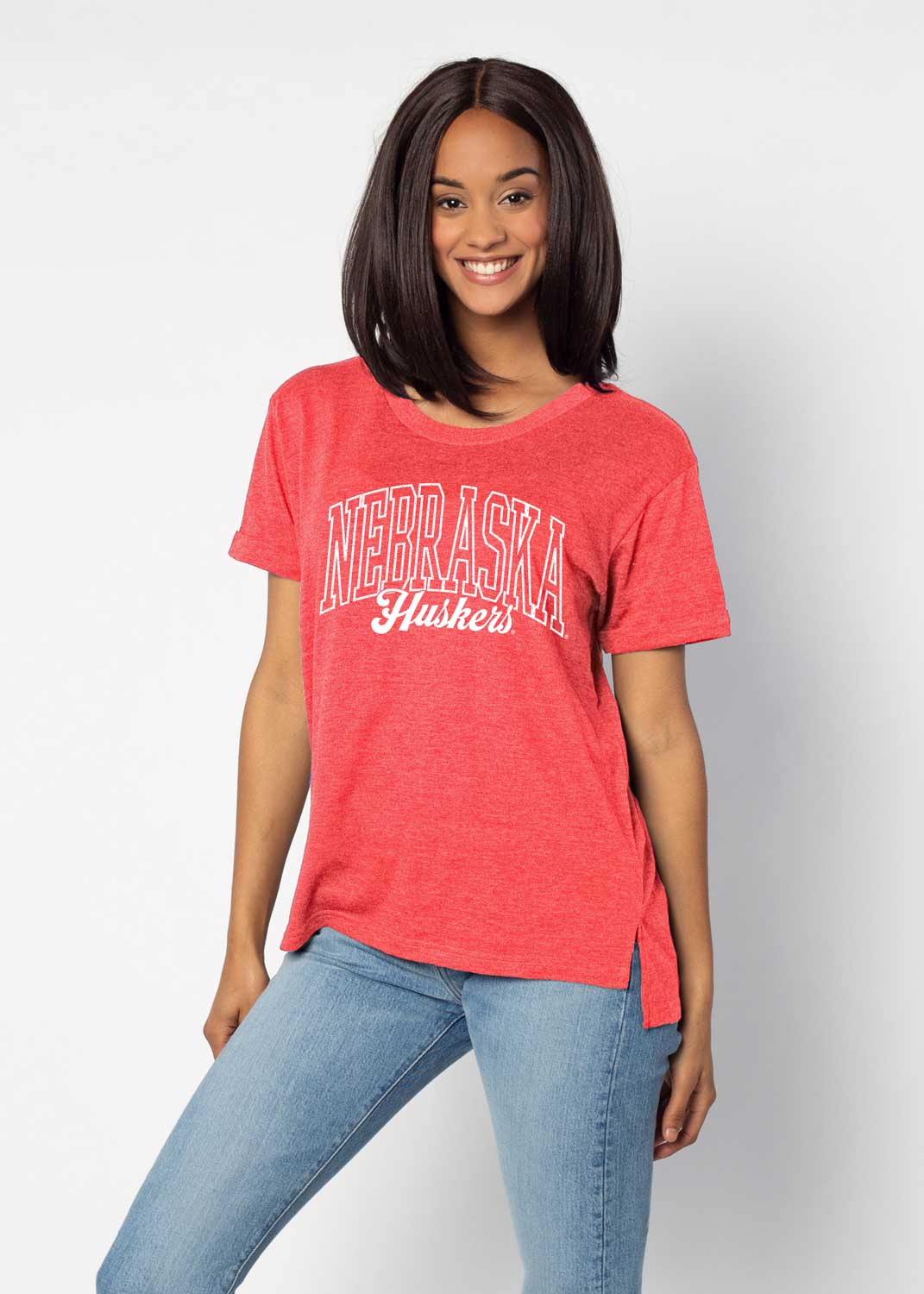Must Have Tee, Glam it up Rhinestones on Red - Nebraska Cornhuskers