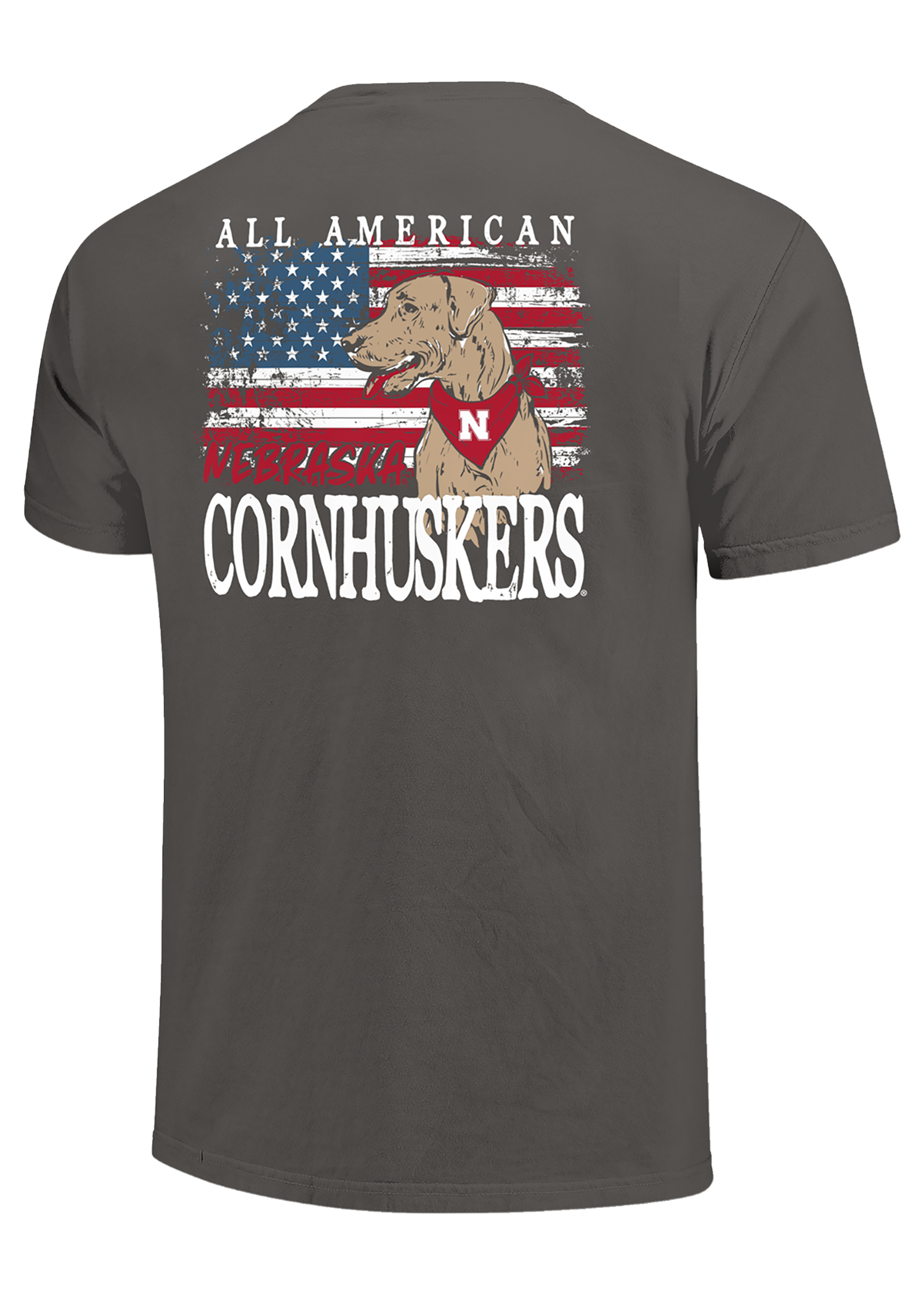 Gray All-American Dog Comfort Colors Tee - Nebraska Cornhuskers