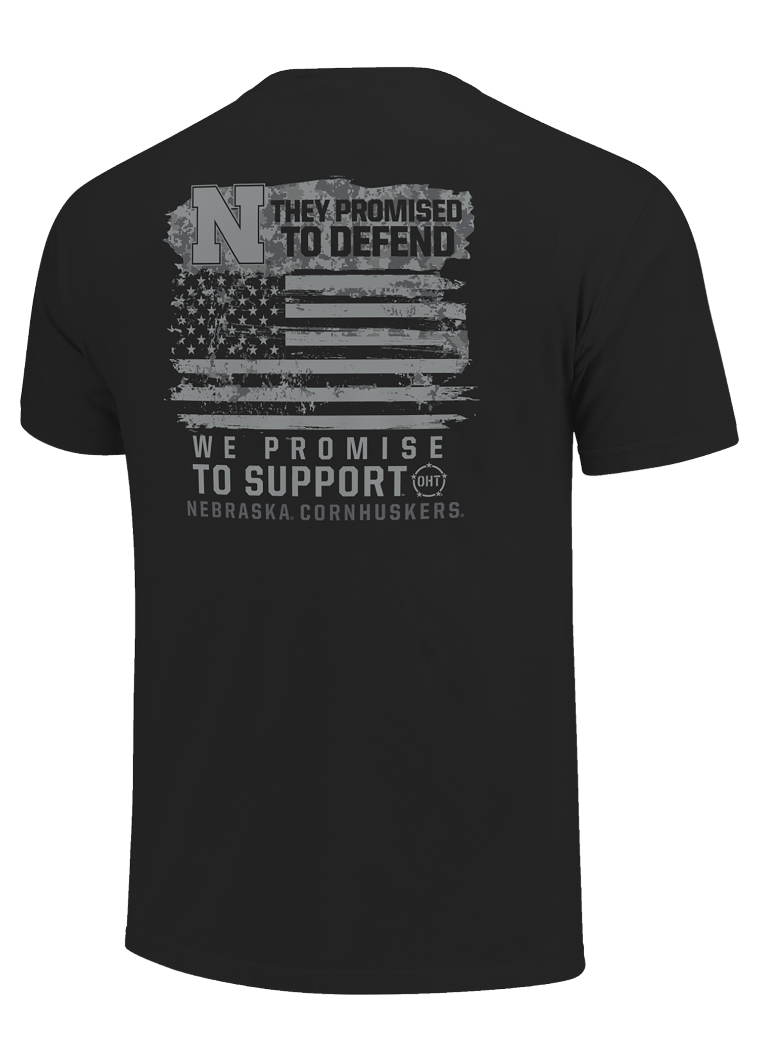 Black Men’s Short Sleeve T-Shirt – OHT Nebraska Support Flag