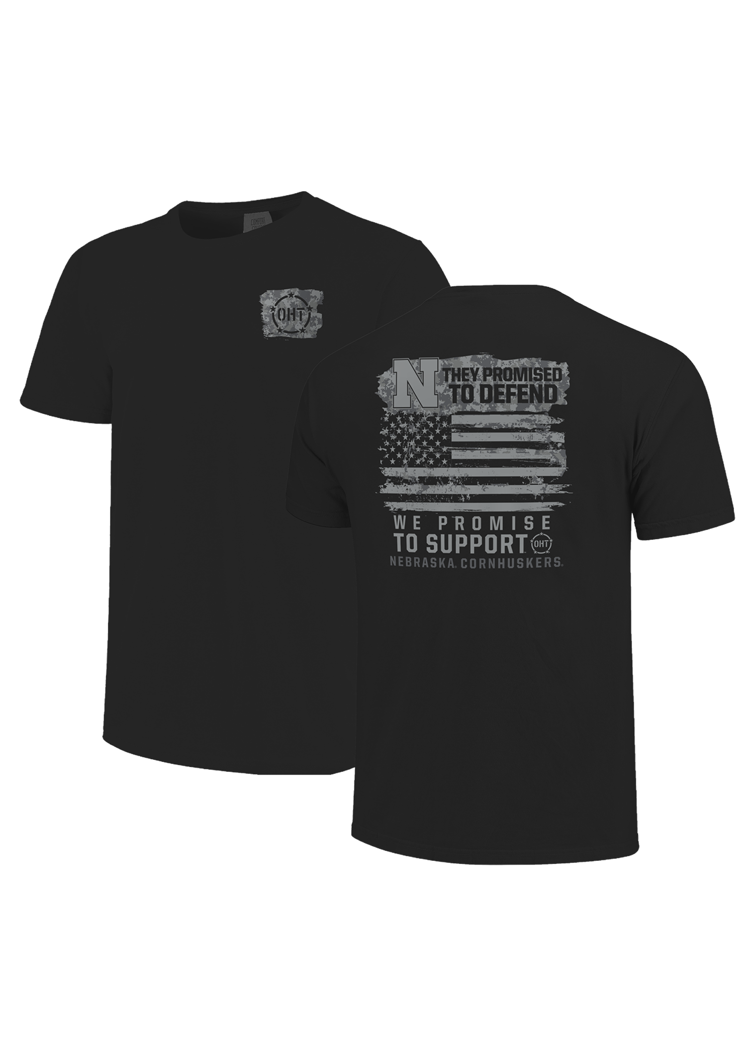 Black Men’s Short Sleeve T-Shirt – OHT Nebraska Support Flag