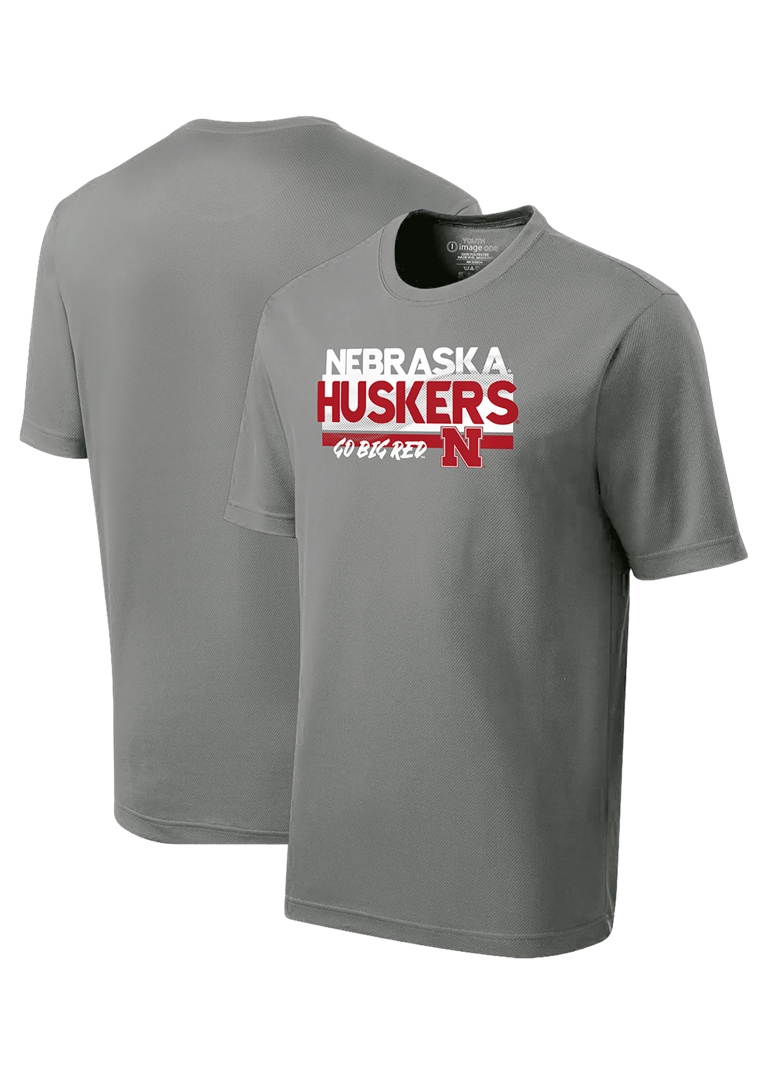 Gray Men’s Short Sleeve Performance T-Shirt – Nebraska Huskers Go Big Red