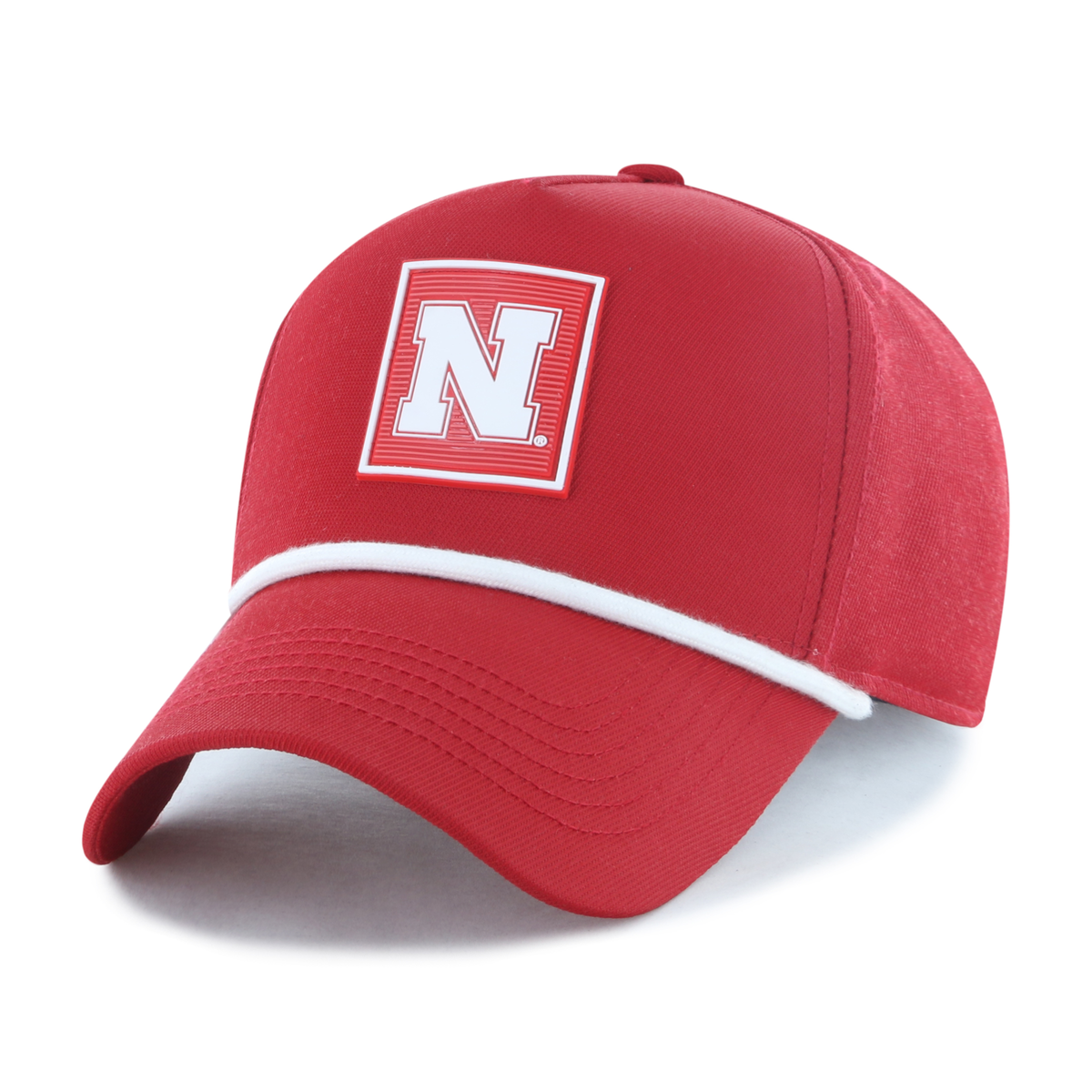 Rubber Patch N Rope Hat, Curved Bill, Snapback - Nebraska Cornhuskers
