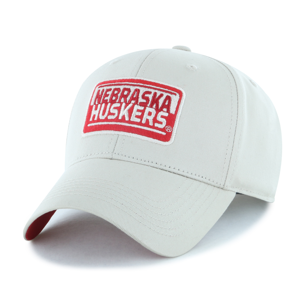 Nebraska Huskers Suede Embroidered Cream Patch Hat, Curved Bill, Snapback - Nebraska Cornhuskers
