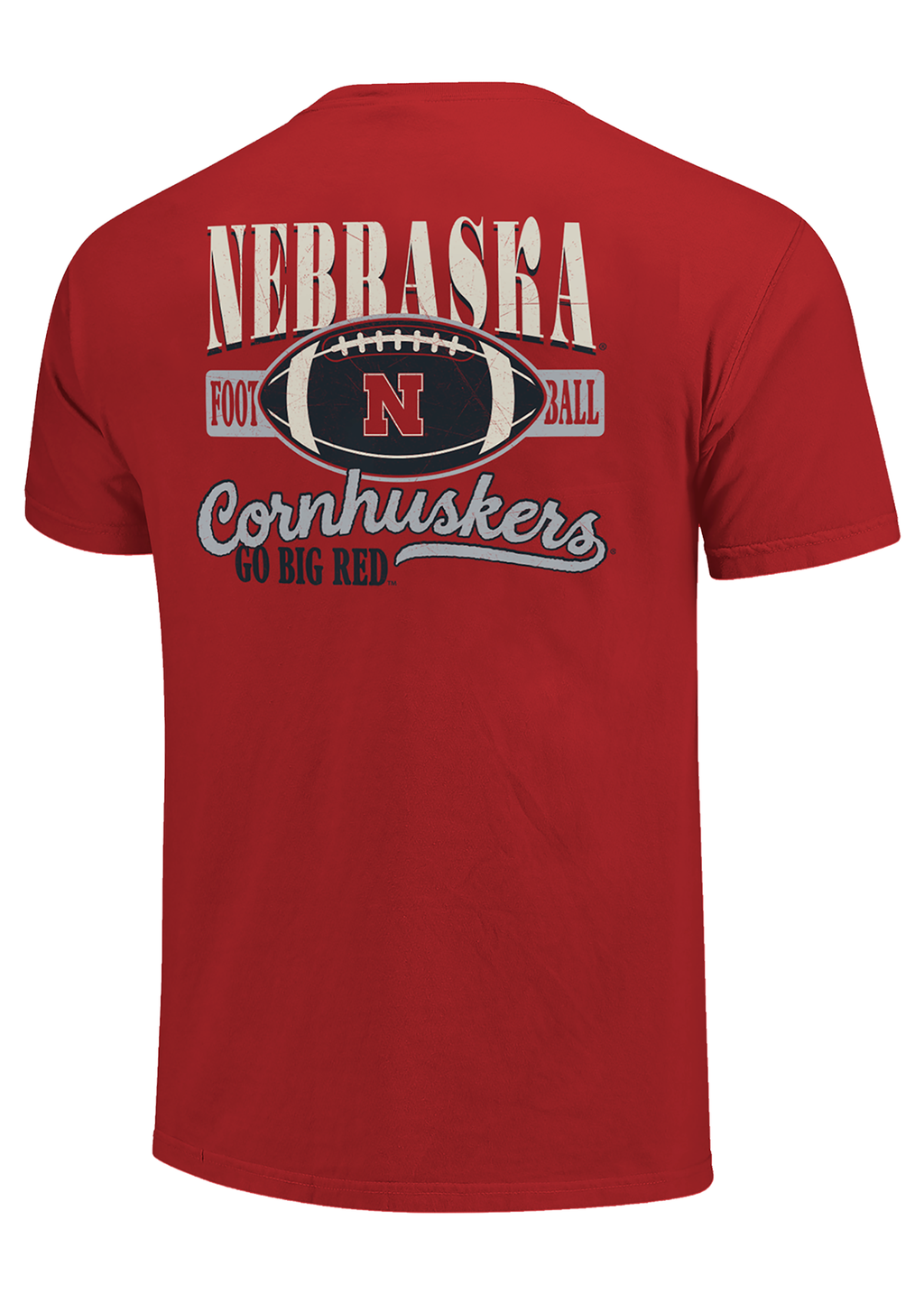 Red Men’s Short Sleeve T-Shirt – Football Graphic Back