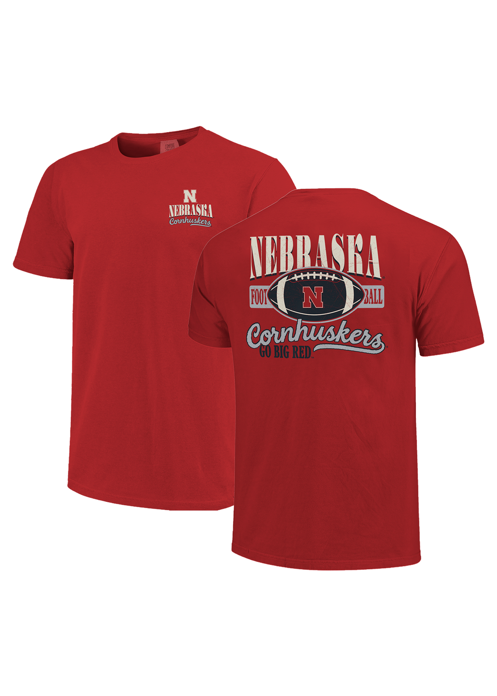 Red Men’s Short Sleeve T-Shirt – Football Graphic Back