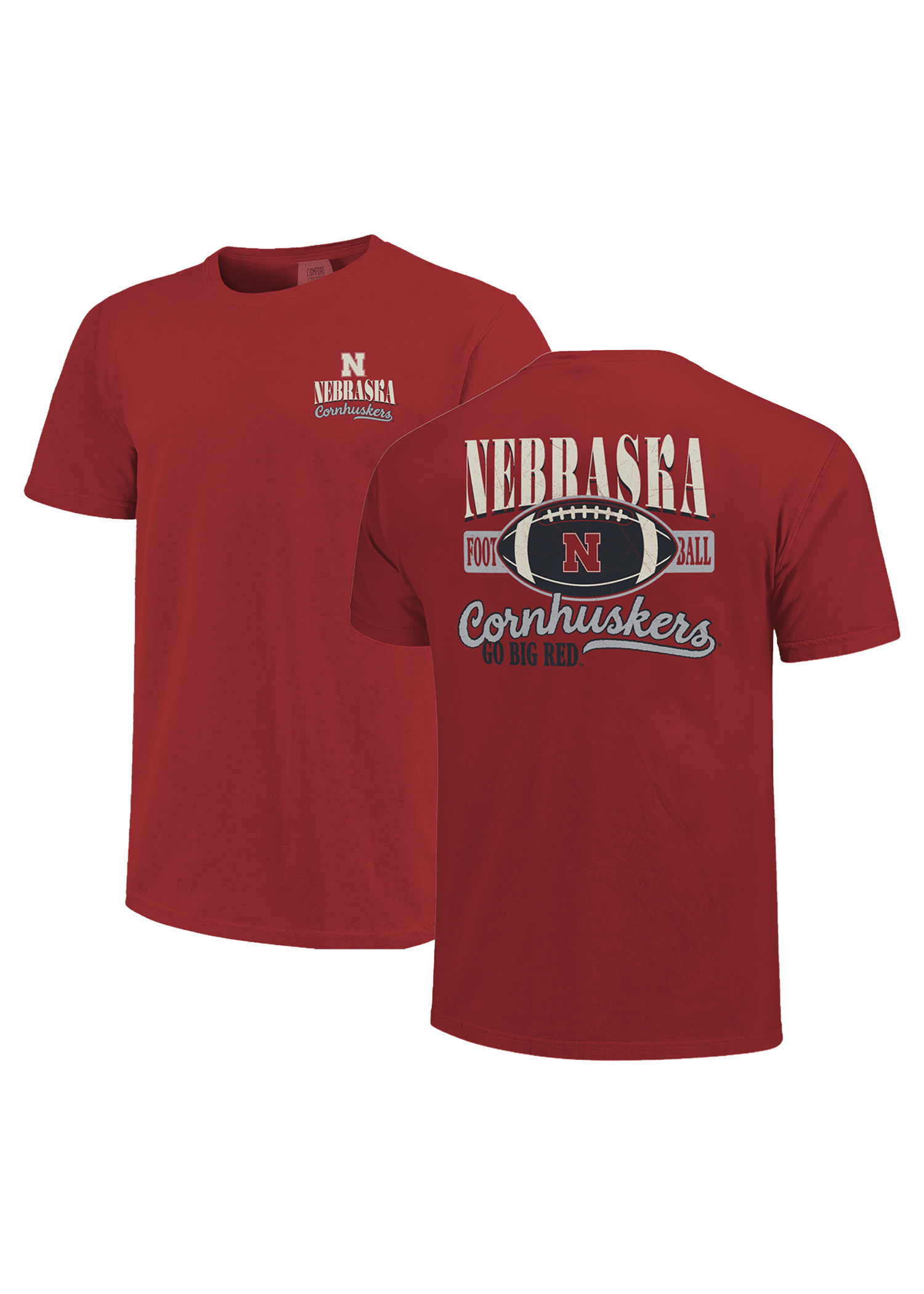Red Men’s Short Sleeve T-Shirt – Football Graphic Back