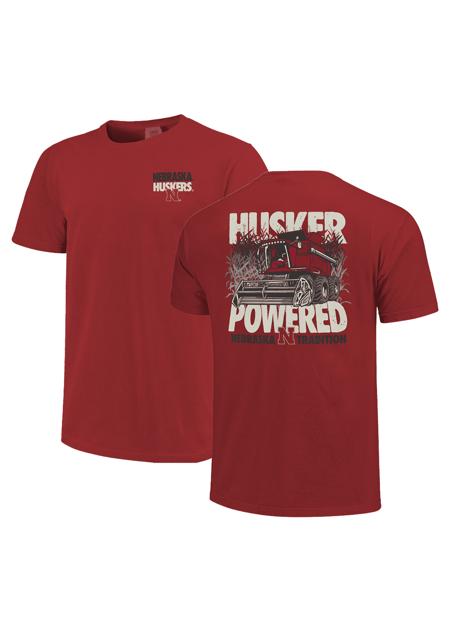 Red Men’s Short Sleeve T-Shirt – Husker Powered Combine Graphic