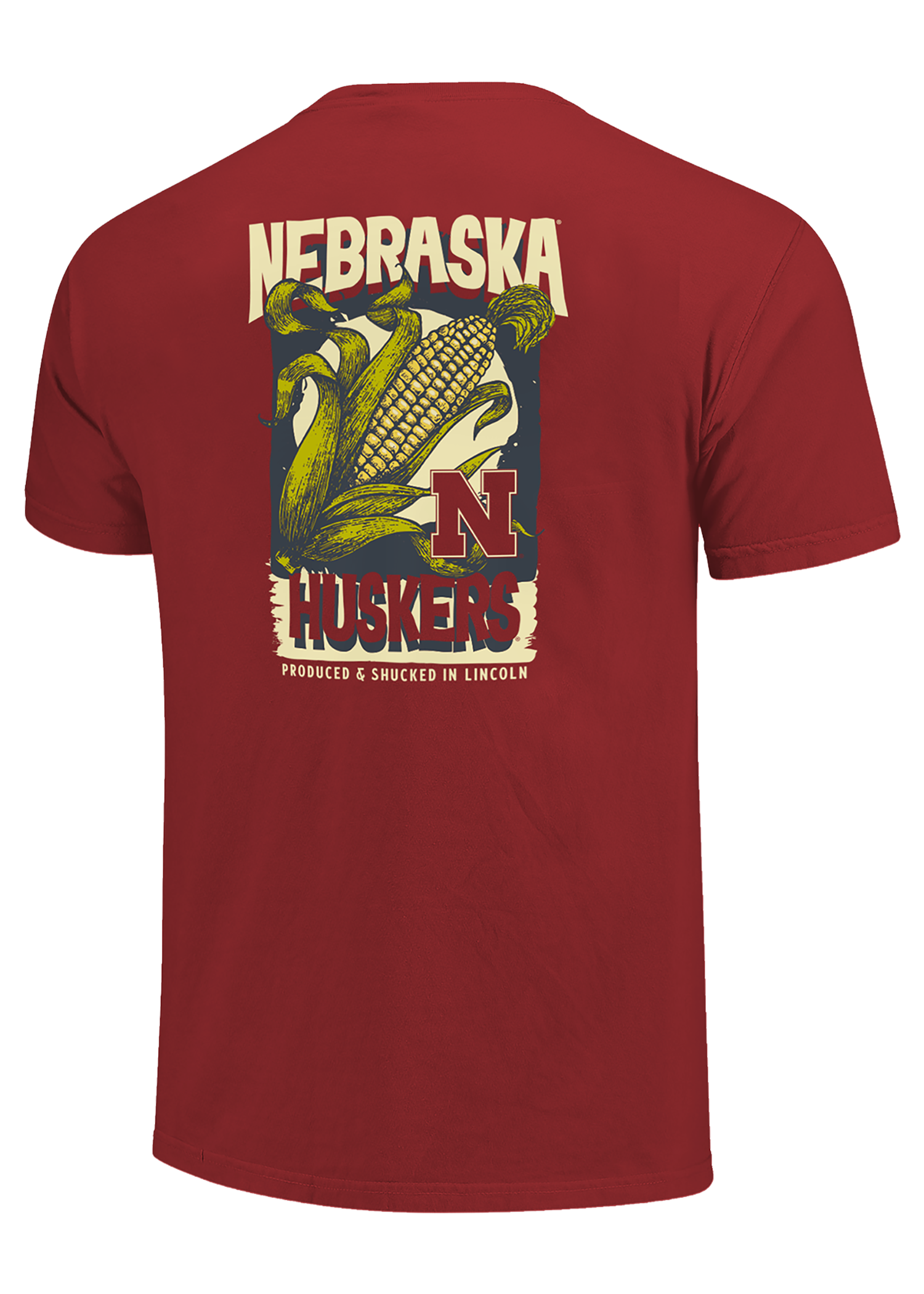 Red Men’s Short Sleeve T-Shirt – Corn Graphic Back