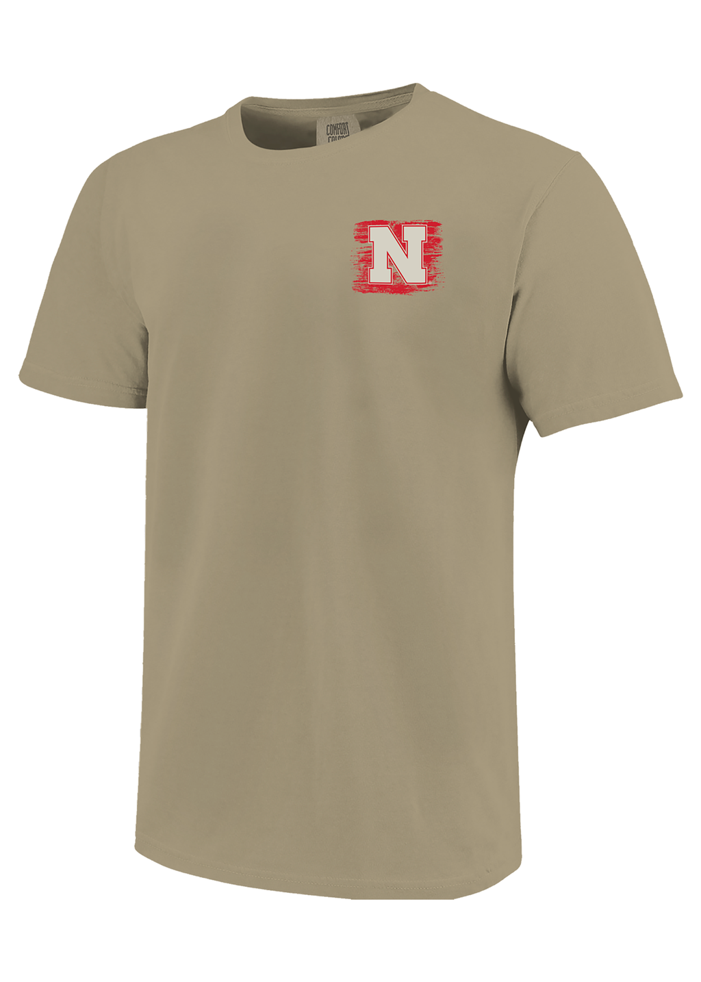 Khaki Men’s Short Sleeve T-Shirt – Dog Graphic Back