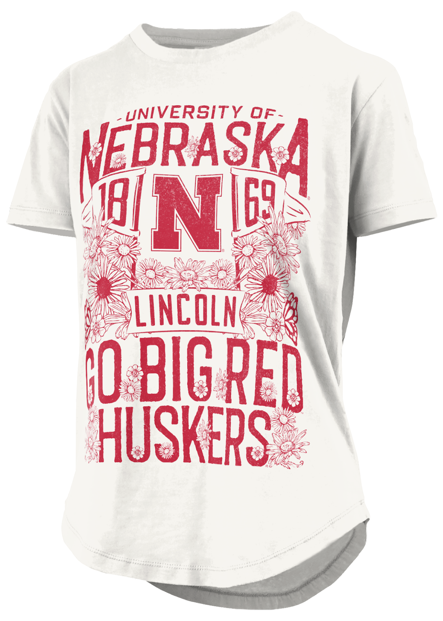 Nebraska Huskers Floral Gameday Tee