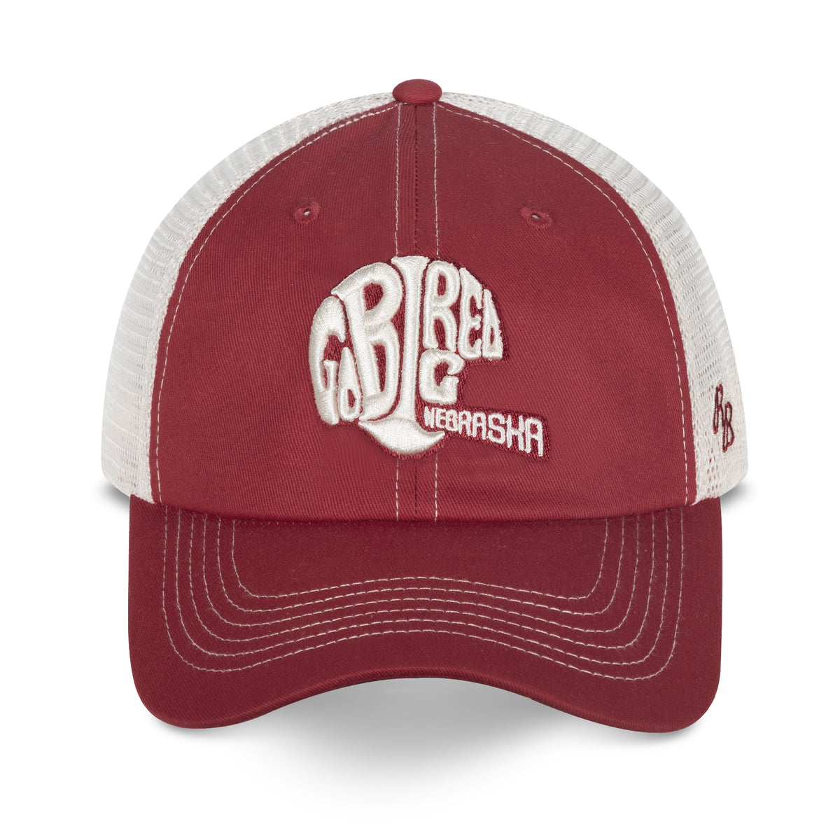 Retro Big Big Red Logo Helmet Hat, Curved Bill, Snapback - Nebraska Cornhuskers