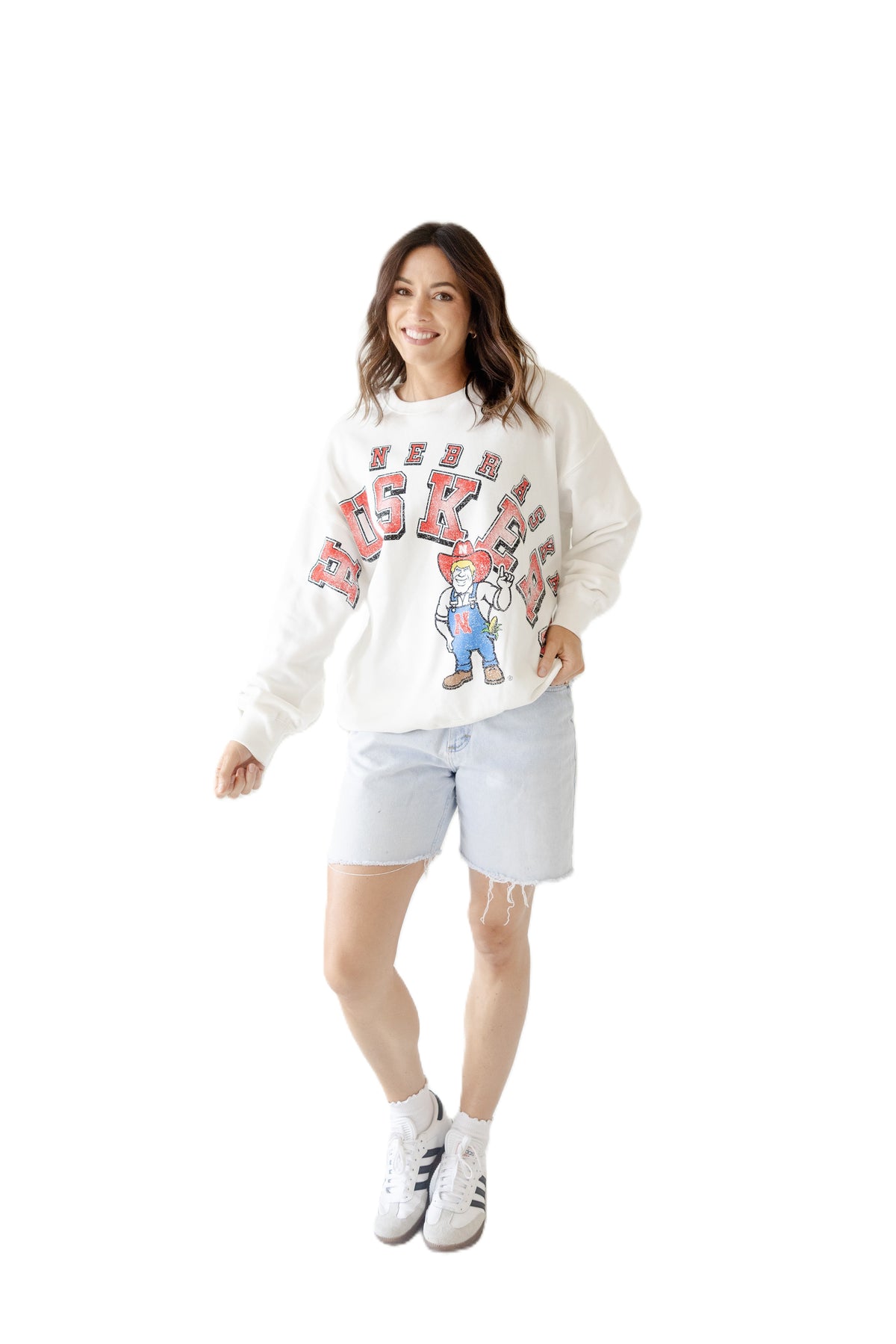 Bryant Bend Lantern Sleeve Crew - Nebraska Cornhuskers