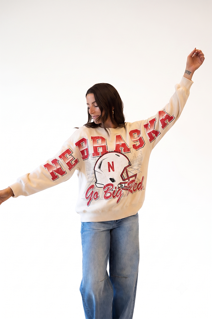 Homefield Lantern Sleeve Crew - Nebraska Cornhuskers