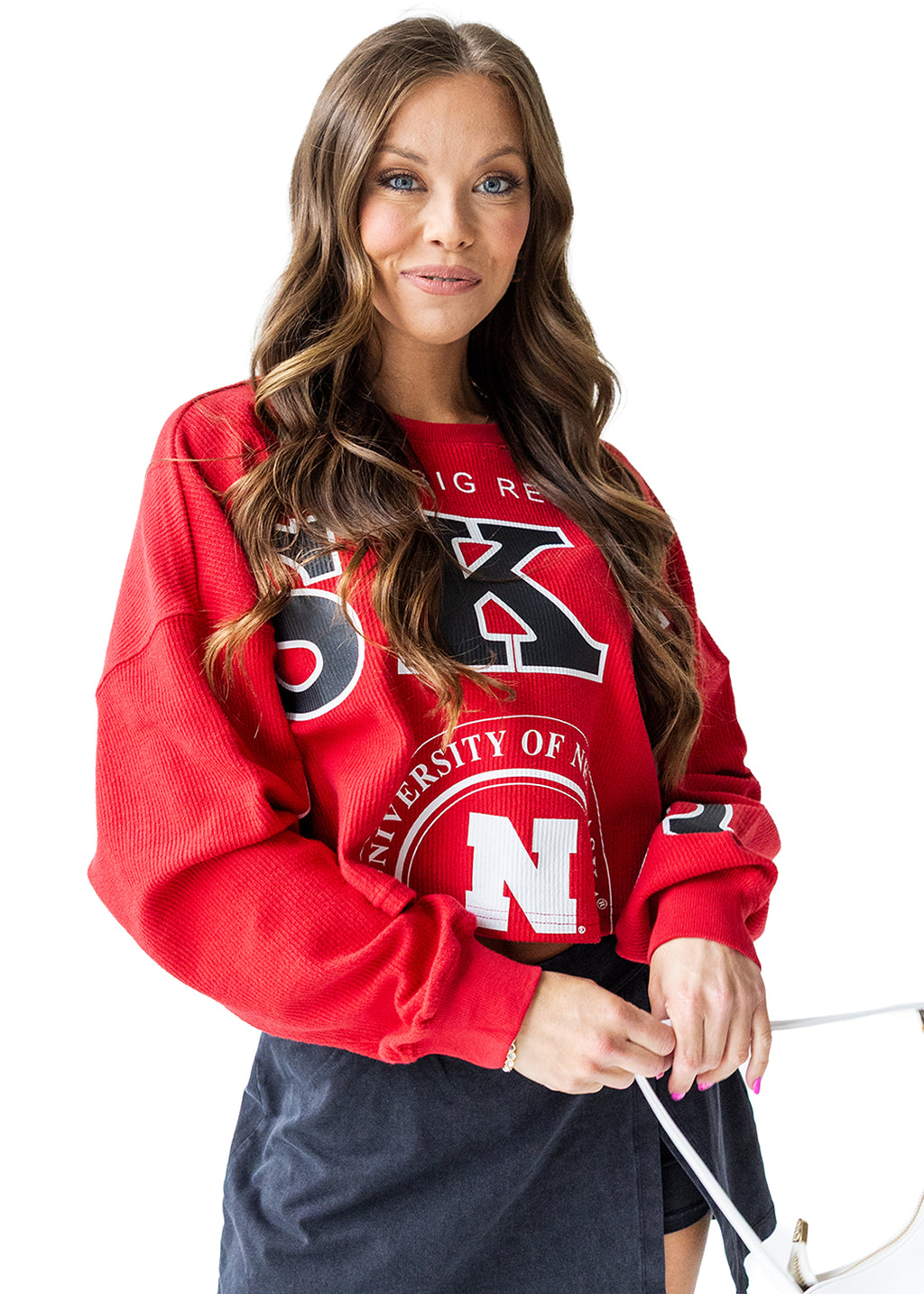 Nebraska Huskers Cropped Varsity Crewneck