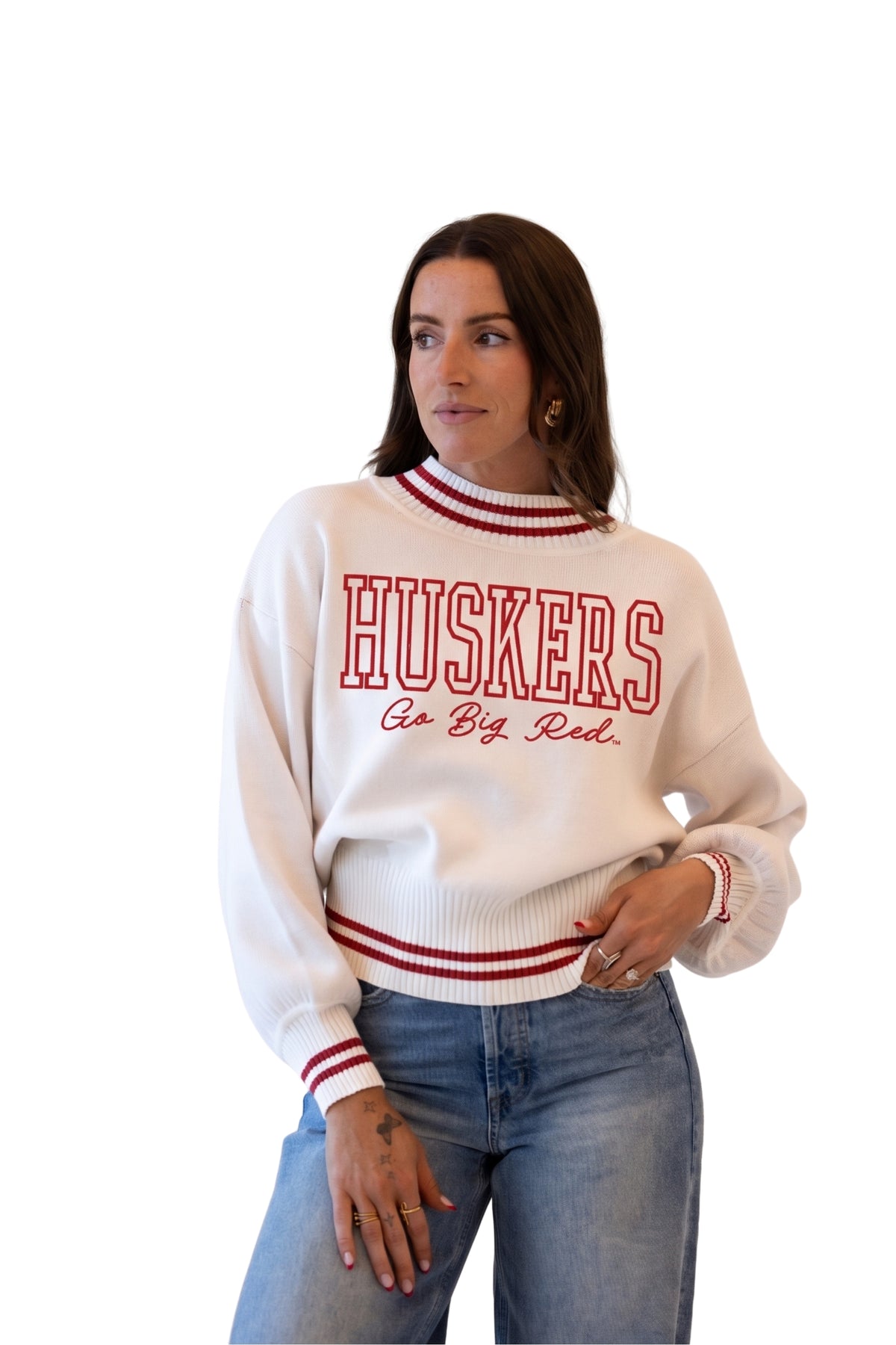 Ivory Queen Sweater - Nebraska Cornhuskers