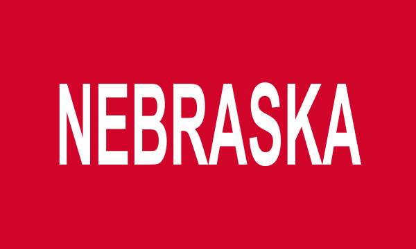 NEBRASKA - Flag Single Sided Applique 3ft x 5ft Grommets Nebraska Cornhuskers
