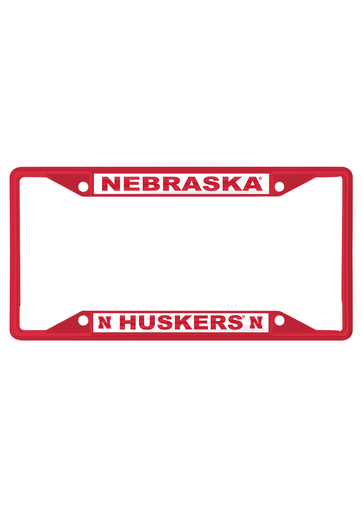 Huskers Block N Red Frame Metal License Plate Frame