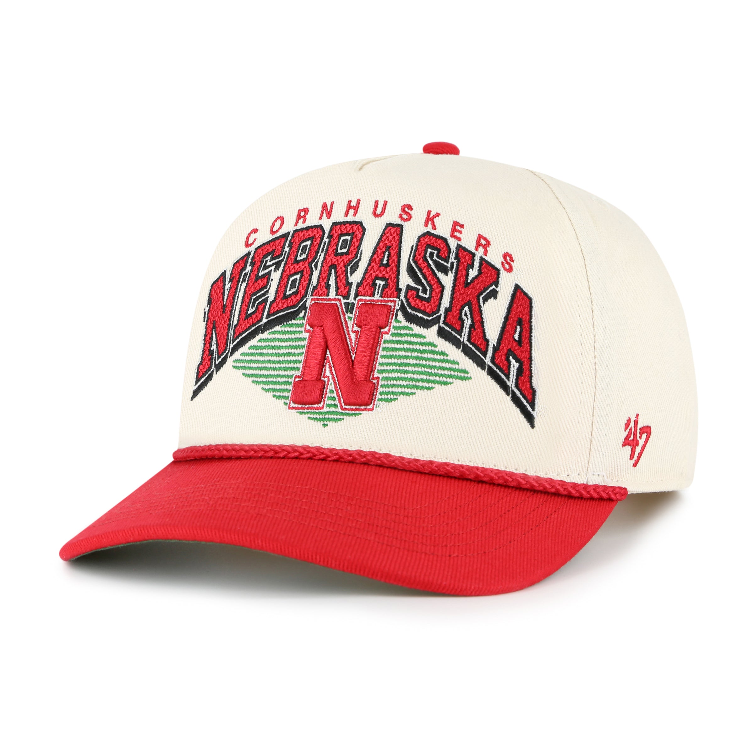 Natural Pomona Tt Rope '47 Hitch Rf Hat, Curved Bill, Snapback - Nebraska Cornhuskers