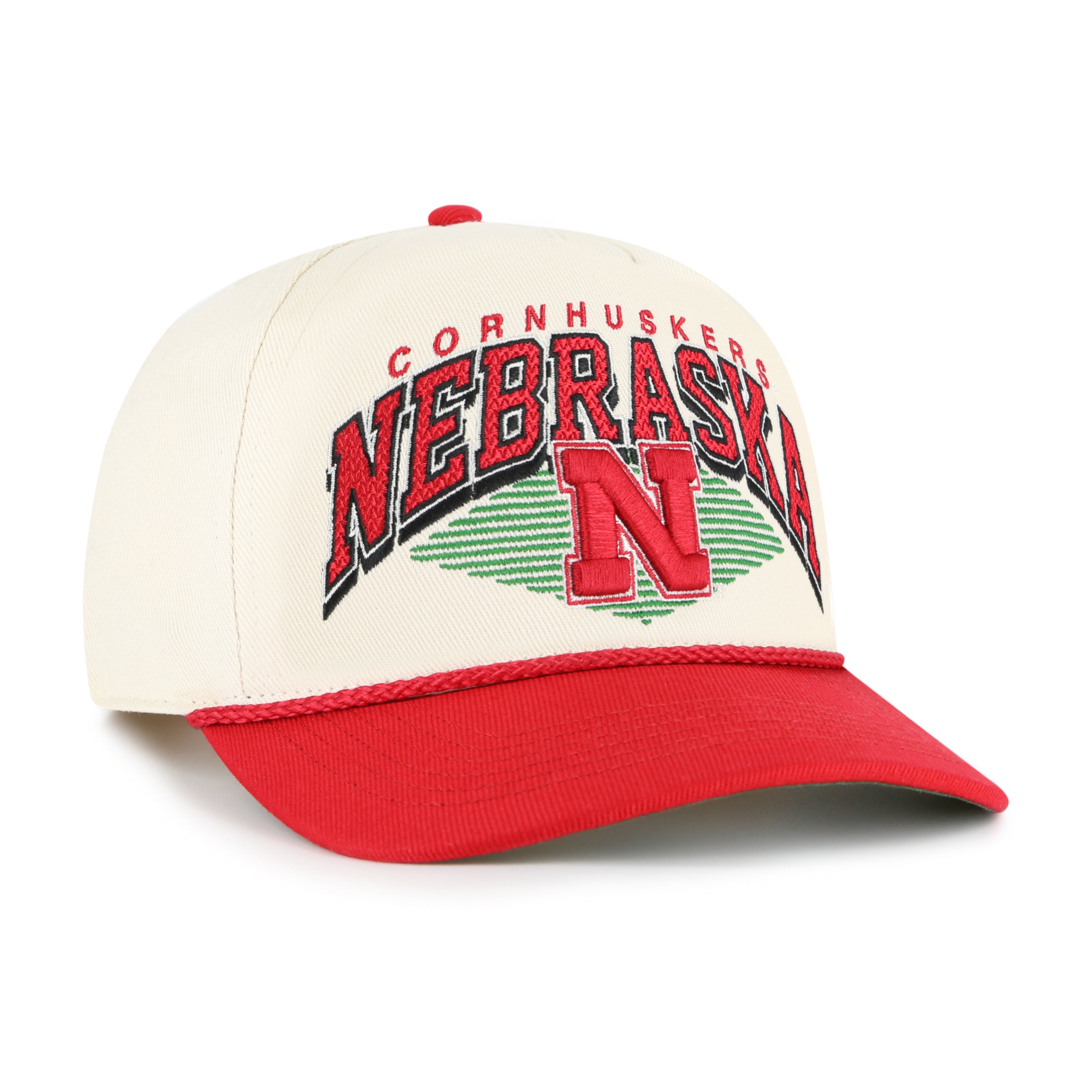 Natural Pomona Tt Rope '47 Hitch Rf Hat, Curved Bill, Snapback - Nebraska Cornhuskers
