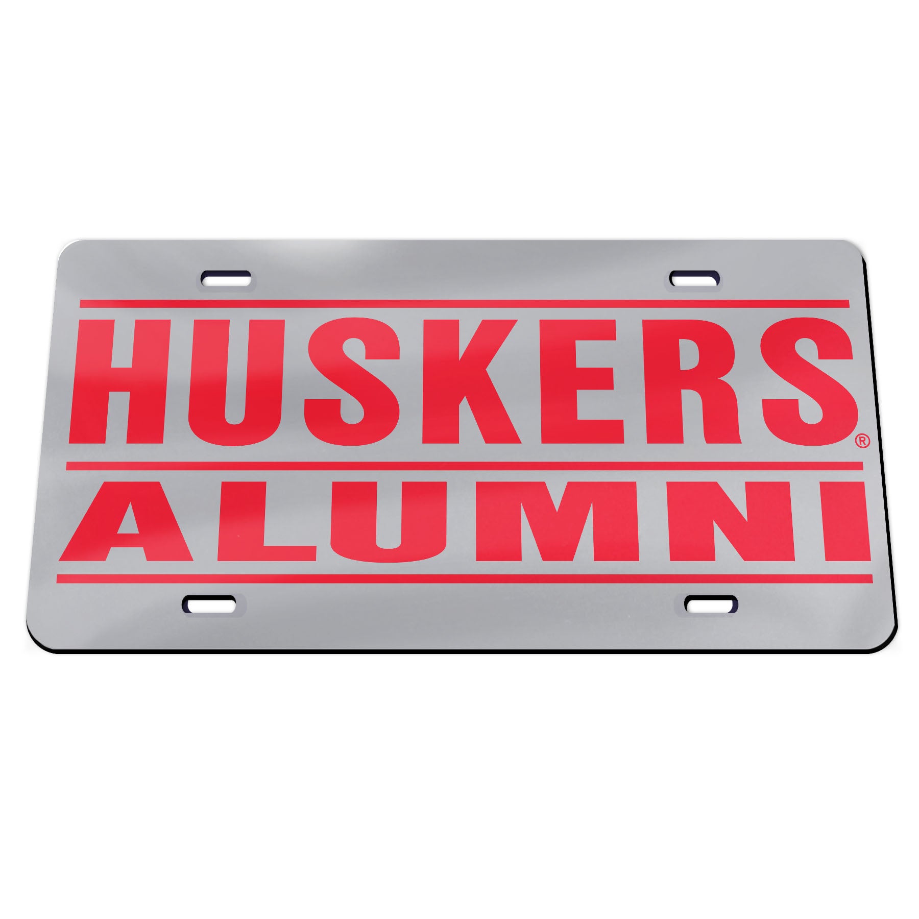 Nebraska Alumni Specialty Acrylic License Plate  - Nebraska Cornhuskers
