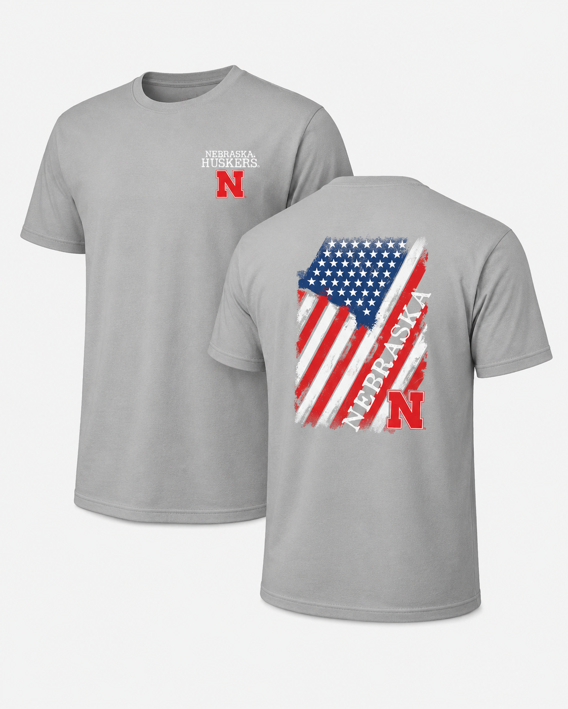 Nebraska American Distressed Flag T-Shirt
