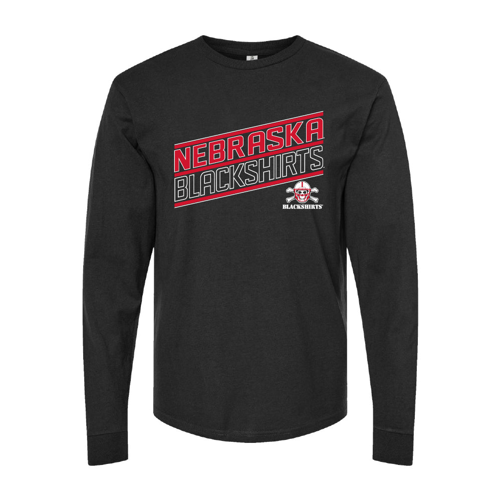 Nebraska Blackshirts Stripe Black Long Sleeve Tee - Nebraska Cornhuskers