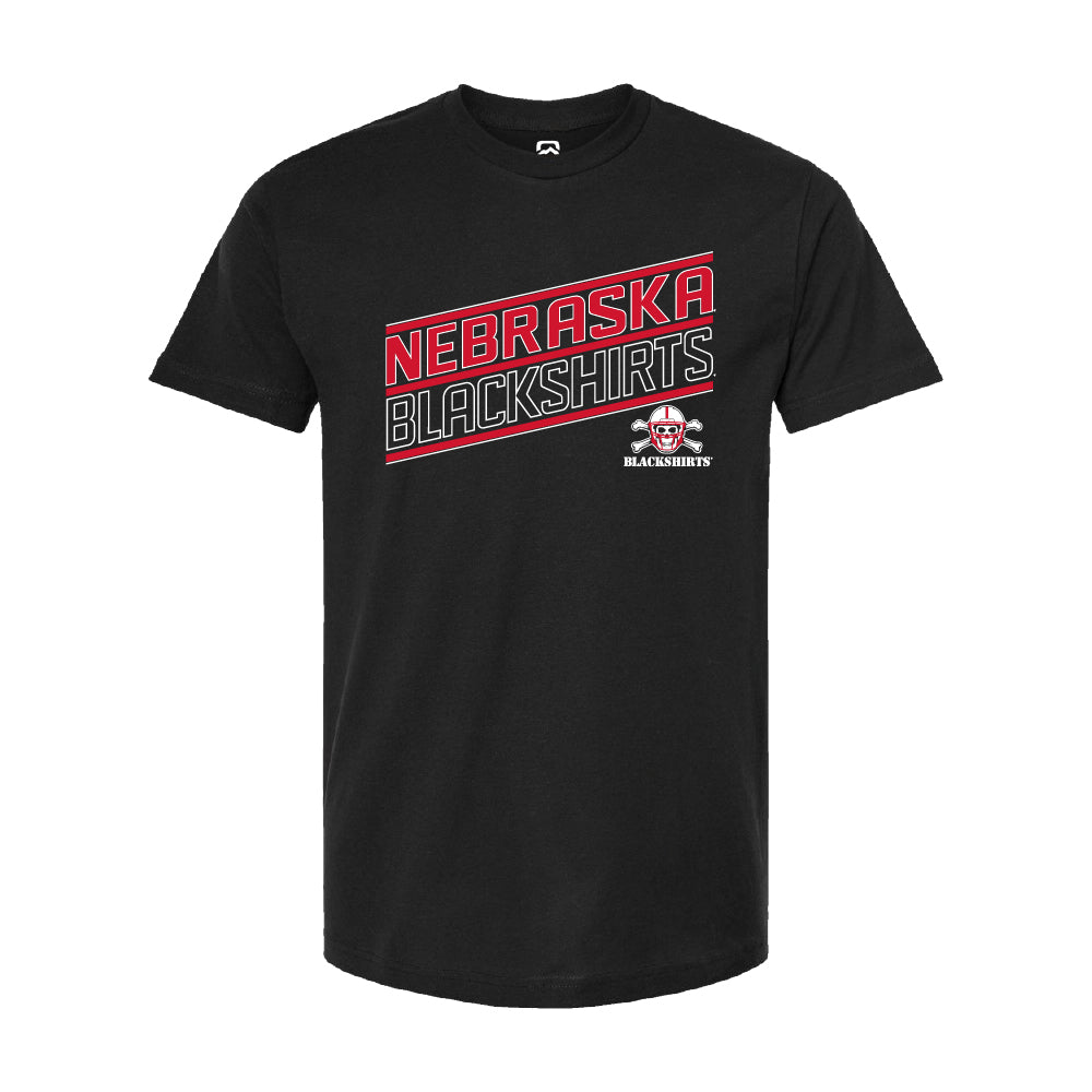 Nebraska Blackshirts Stripe Black Tee - Nebraska Cornhuskers