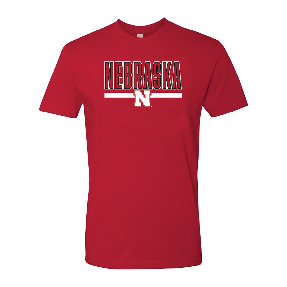 Nebraska Block N Stripe Red Tee - Nebraska Cornhuskers