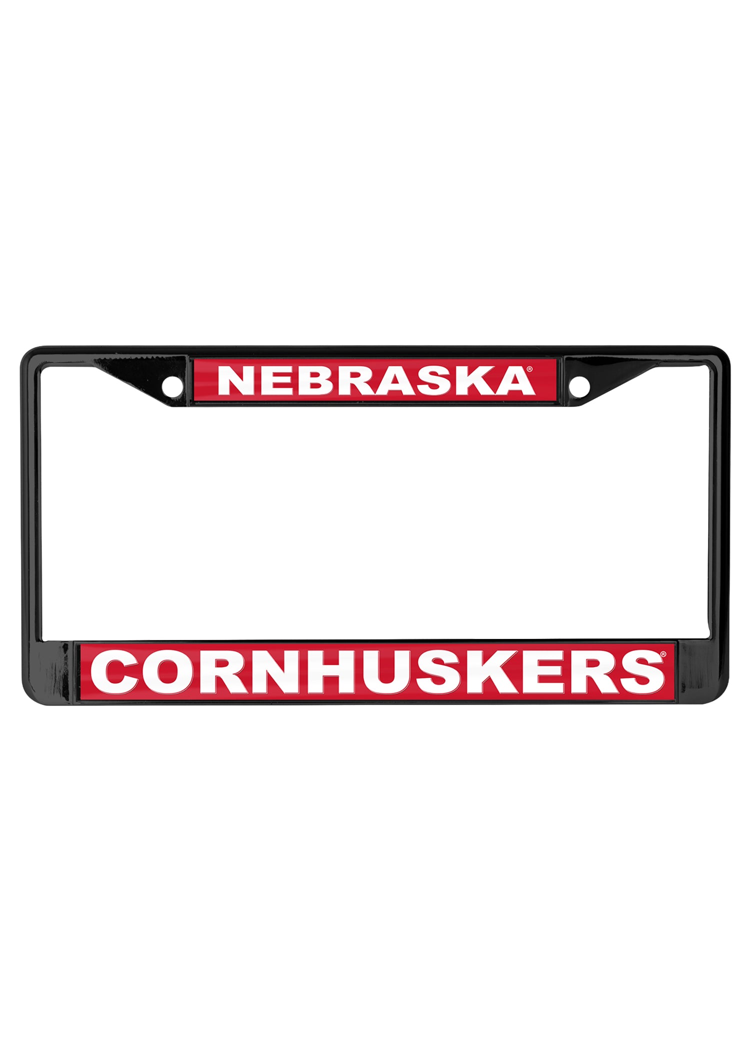 Nebraska Cornhuskers Black S/L Metal License Plate Frame  - Nebraska Cornhuskers