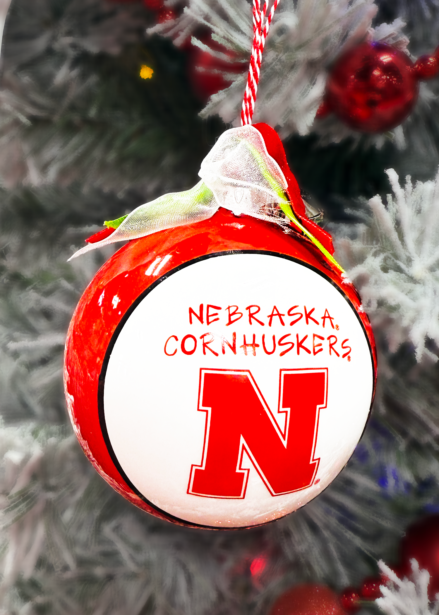 Nebraska Cornhuskers Magnolia Lane Block N Sphere Ornament 3in
