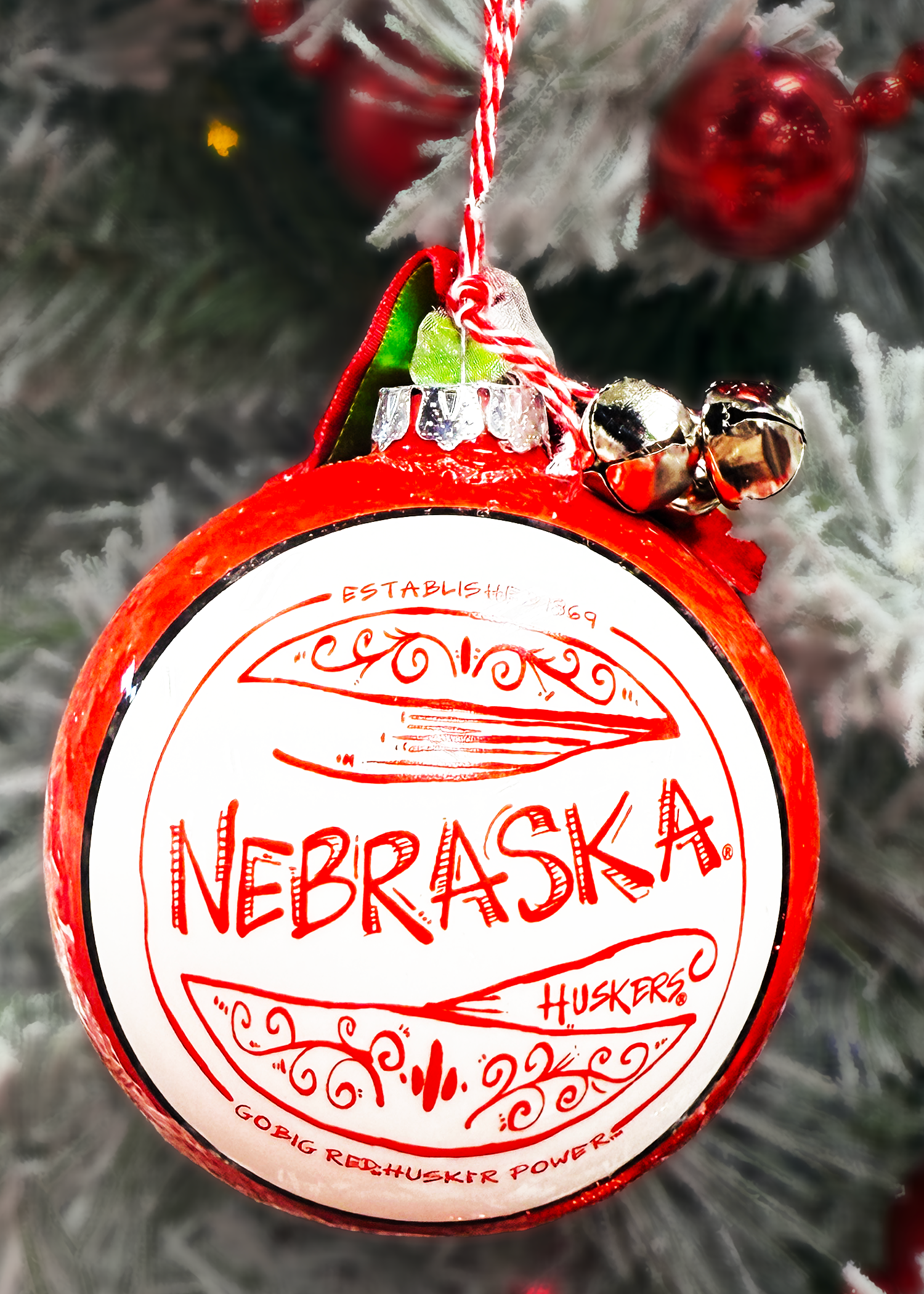 Nebraska Cornhuskers Magnolia Lane Block N Sphere Ornament 3in