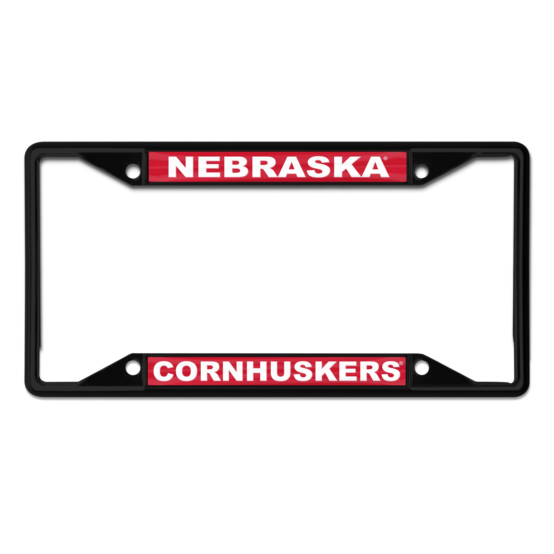 Nebraska Cornhuskers S/S Inlaid Metal License Plate Frame  - Nebraska Cornhuskers