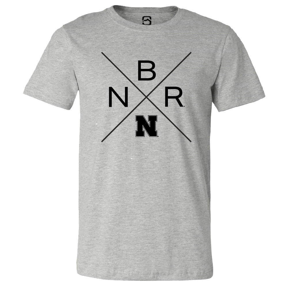 Nebraska Crossed Lines Athletic Heather Tee - Nebraska Cornhuskers
