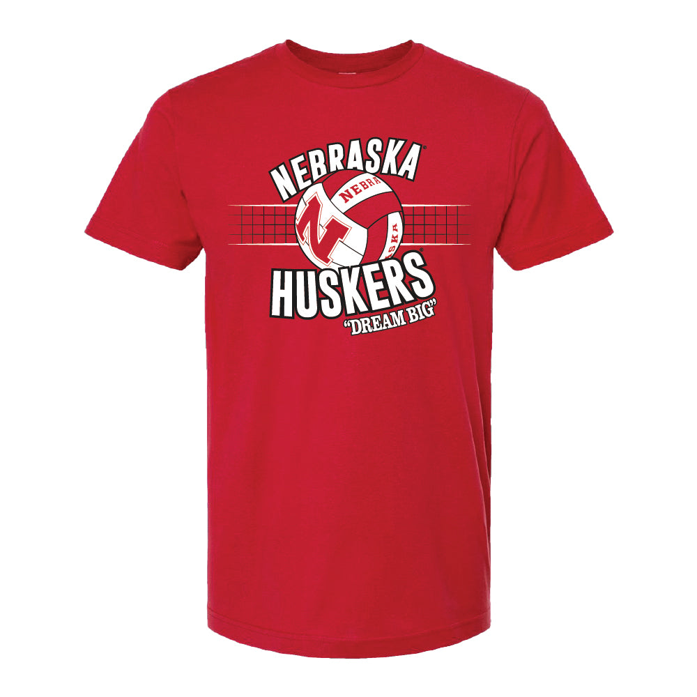 Nebraska Dream Big Volleyball Red Tee - Nebraska Cornhuskers